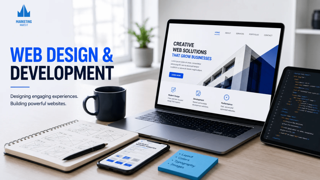 Web designing and development concept representation.